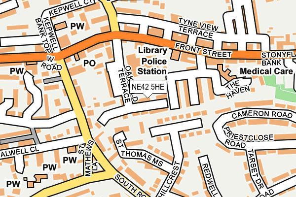 NE42 5HE map - OS OpenMap – Local (Ordnance Survey) NE42 5HE map - OS OpenMap – Local (Ordnance Survey)
