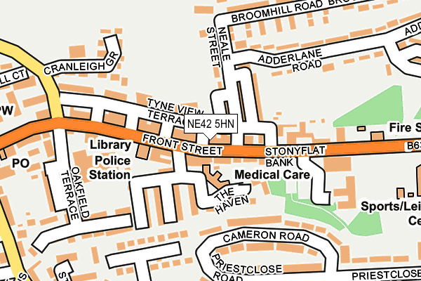 NE42 5HN map - OS OpenMap – Local (Ordnance Survey) NE42 5HN map - OS OpenMap – Local (Ordnance Survey)