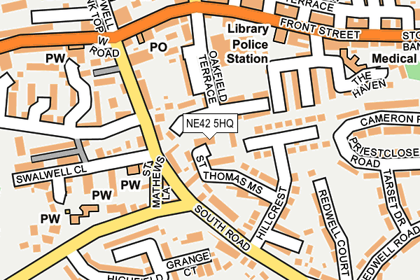 NE42 5HQ map - OS OpenMap – Local (Ordnance Survey) NE42 5HQ map - OS OpenMap – Local (Ordnance Survey)