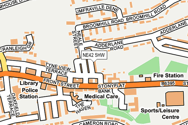NE42 5HW map - OS OpenMap – Local (Ordnance Survey)