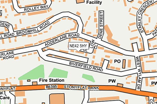 NE42 5HY map - OS OpenMap – Local (Ordnance Survey) NE42 5HY map - OS OpenMap – Local (Ordnance Survey)