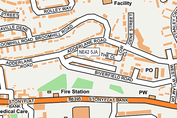 NE42 5JA map - OS OpenMap – Local (Ordnance Survey) NE42 5JA map - OS OpenMap – Local (Ordnance Survey)
