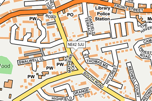 NE42 5JU map - OS OpenMap – Local (Ordnance Survey) NE42 5JU map - OS OpenMap – Local (Ordnance Survey)