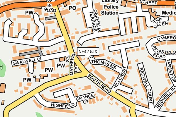 NE42 5JX map - OS OpenMap – Local (Ordnance Survey) NE42 5JX map - OS OpenMap – Local (Ordnance Survey)
