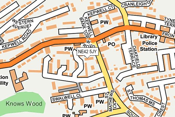 NE42 5JY map - OS OpenMap – Local (Ordnance Survey) NE42 5JY map - OS OpenMap – Local (Ordnance Survey)