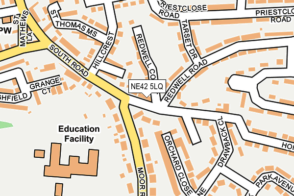 NE42 5LQ map - OS OpenMap – Local (Ordnance Survey) NE42 5LQ map - OS OpenMap – Local (Ordnance Survey)