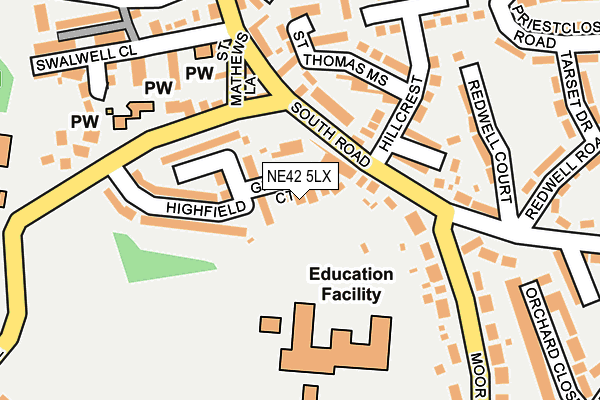 NE42 5LX map - OS OpenMap – Local (Ordnance Survey)