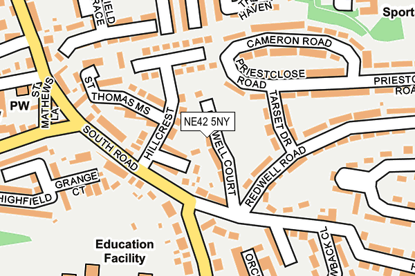 NE42 5NY map - OS OpenMap – Local (Ordnance Survey) NE42 5NY map - OS OpenMap – Local (Ordnance Survey)