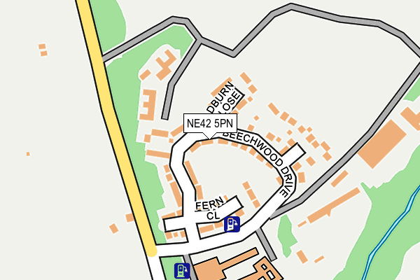 NE42 5PN map - OS OpenMap – Local (Ordnance Survey) NE42 5PN map - OS OpenMap – Local (Ordnance Survey)