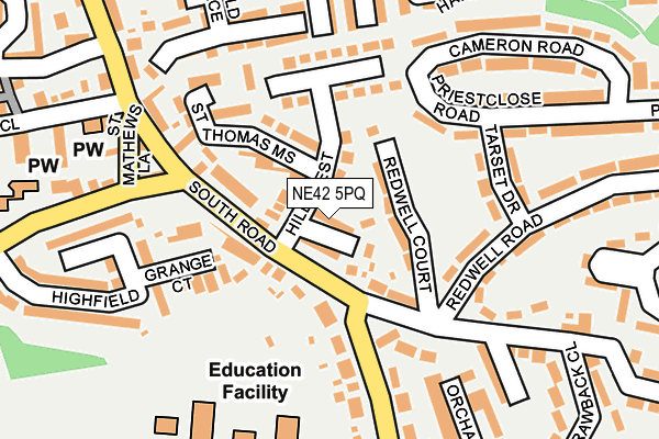 NE42 5PQ map - OS OpenMap – Local (Ordnance Survey) NE42 5PQ map - OS OpenMap – Local (Ordnance Survey)