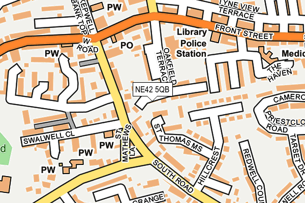 NE42 5QB map - OS OpenMap – Local (Ordnance Survey) NE42 5QB map - OS OpenMap – Local (Ordnance Survey)