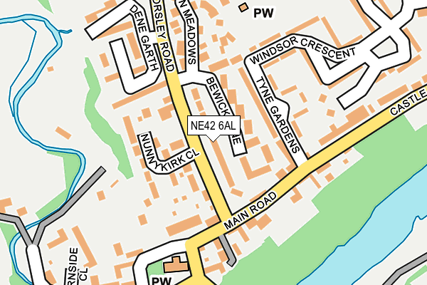 NE42 6AL map - OS OpenMap – Local (Ordnance Survey)