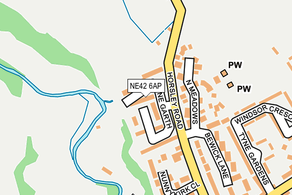 NE42 6AP map - OS OpenMap – Local (Ordnance Survey)