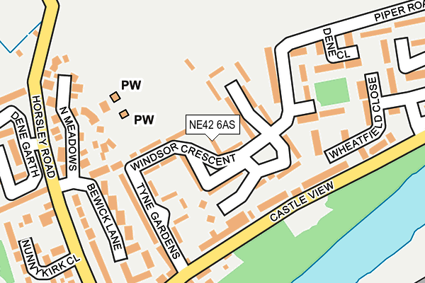 NE42 6AS map - OS OpenMap – Local (Ordnance Survey)