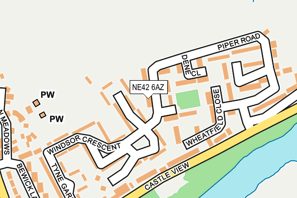 NE42 6AZ map - OS OpenMap – Local (Ordnance Survey) NE42 6AZ map - OS OpenMap – Local (Ordnance Survey)