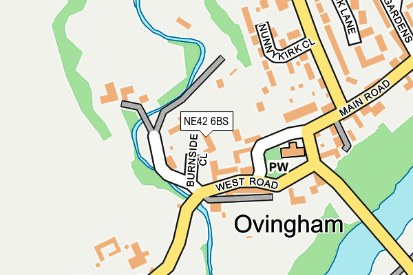 NE42 6BS map - OS OpenMap – Local (Ordnance Survey)