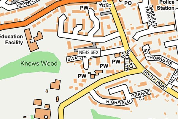 NE42 6EX map - OS OpenMap – Local (Ordnance Survey) NE42 6EX map - OS OpenMap – Local (Ordnance Survey)