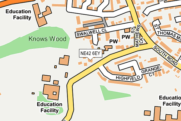NE42 6EY map - OS OpenMap – Local (Ordnance Survey) NE42 6EY map - OS OpenMap – Local (Ordnance Survey)