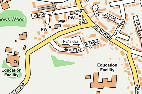 NE42 6EZ map - OS OpenMap – Local (Ordnance Survey)