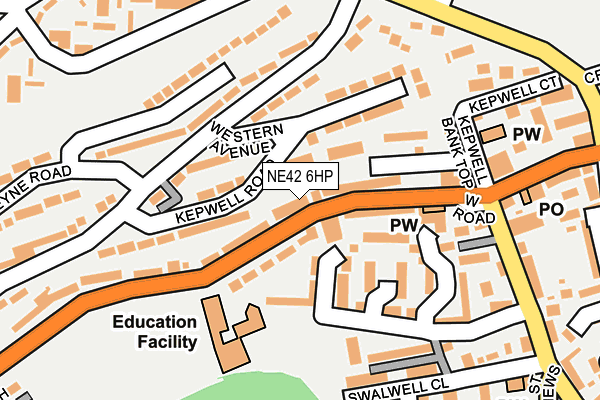 NE42 6HP map - OS OpenMap – Local (Ordnance Survey)