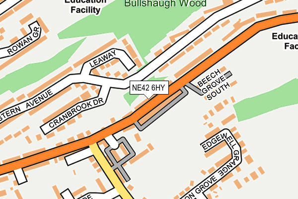 NE42 6HY map - OS OpenMap – Local (Ordnance Survey)