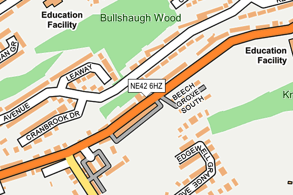 NE42 6HZ map - OS OpenMap – Local (Ordnance Survey)