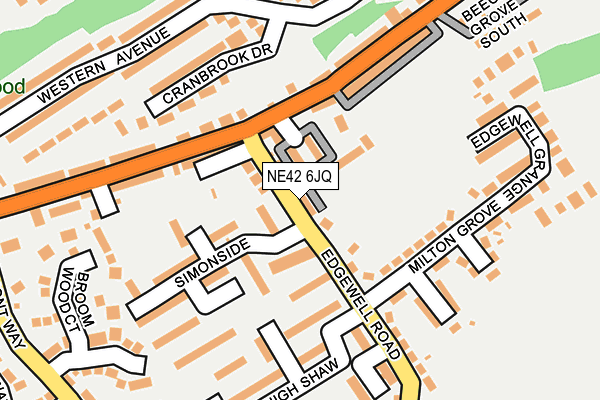 NE42 6JQ map - OS OpenMap – Local (Ordnance Survey) NE42 6JQ map - OS OpenMap – Local (Ordnance Survey)
