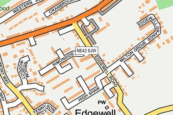 NE42 6JW map - OS OpenMap – Local (Ordnance Survey) NE42 6JW map - OS OpenMap – Local (Ordnance Survey)