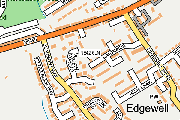 NE42 6LN map - OS OpenMap – Local (Ordnance Survey)
