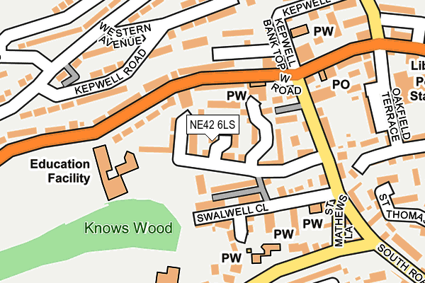 NE42 6LS map - OS OpenMap – Local (Ordnance Survey) NE42 6LS map - OS OpenMap – Local (Ordnance Survey)
