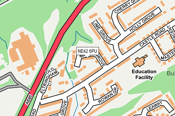 NE42 6PU map - OS OpenMap – Local (Ordnance Survey)