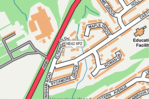 NE42 6PZ map - OS OpenMap – Local (Ordnance Survey) NE42 6PZ map - OS OpenMap – Local (Ordnance Survey)
