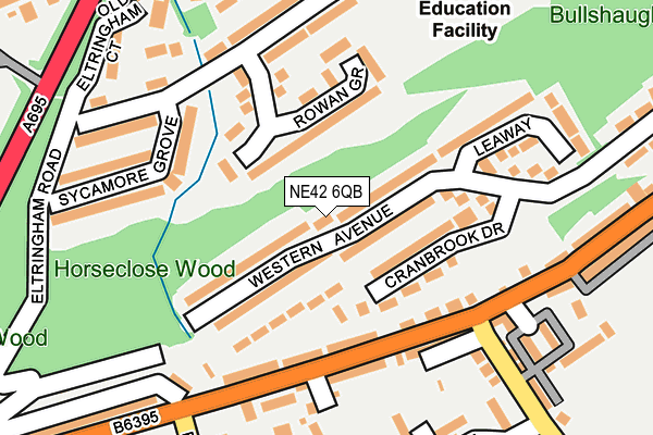 NE42 6QB map - OS OpenMap – Local (Ordnance Survey)