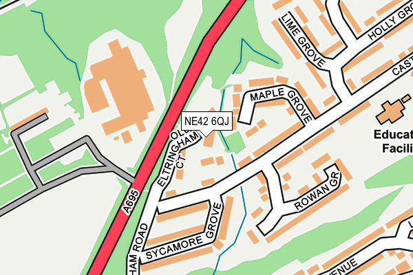 NE42 6QJ map - OS OpenMap – Local (Ordnance Survey)