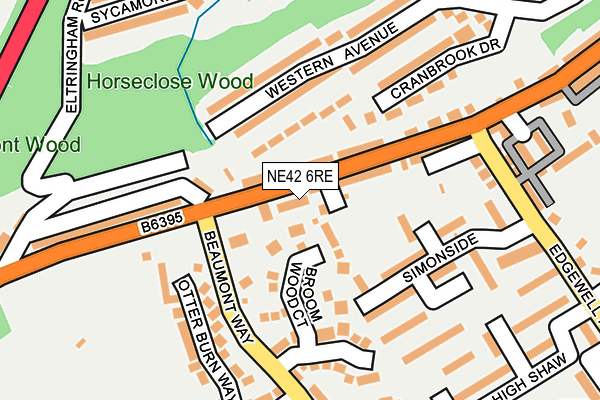 NE42 6RE map - OS OpenMap – Local (Ordnance Survey)