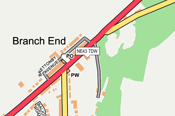 NE43 7DW map - OS OpenMap – Local (Ordnance Survey) NE43 7DW map - OS OpenMap – Local (Ordnance Survey)
