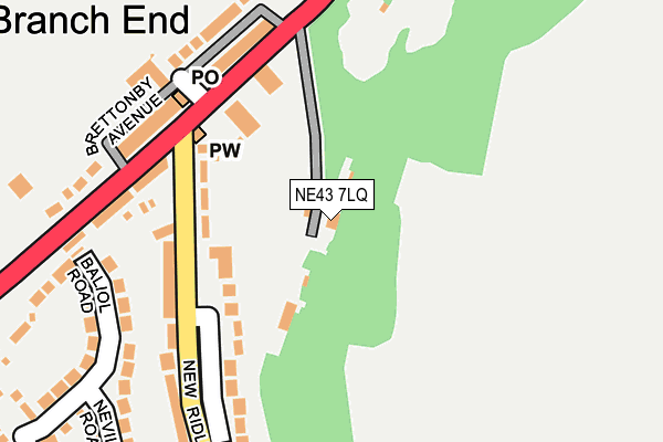 NE43 7LQ map - OS OpenMap – Local (Ordnance Survey) NE43 7LQ map - OS OpenMap – Local (Ordnance Survey)