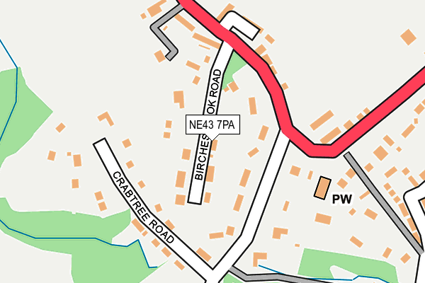 NE43 7PA map - OS OpenMap – Local (Ordnance Survey) NE43 7PA map - OS OpenMap – Local (Ordnance Survey)