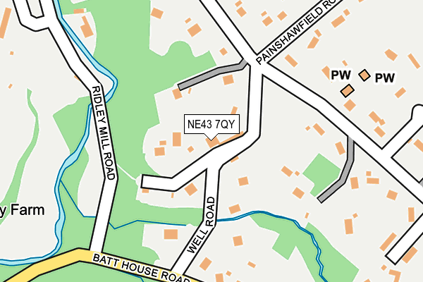 NE43 7QY map - OS OpenMap – Local (Ordnance Survey) NE43 7QY map - OS OpenMap – Local (Ordnance Survey)