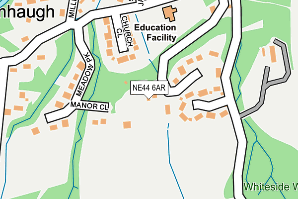 NE44 6AR map - OS OpenMap – Local (Ordnance Survey)