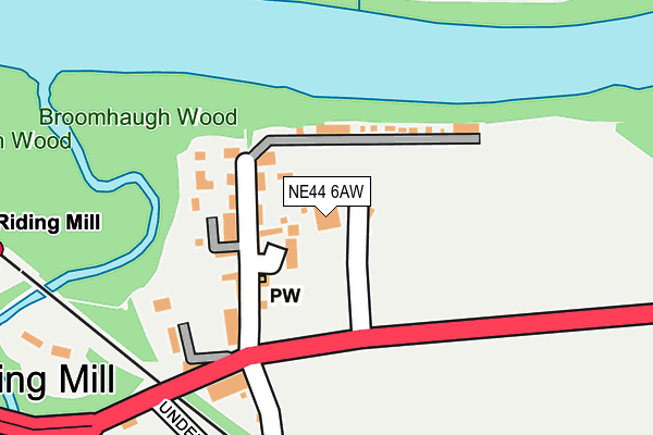 NE44 6AW map - OS OpenMap – Local (Ordnance Survey) NE44 6AW map - OS OpenMap – Local (Ordnance Survey)