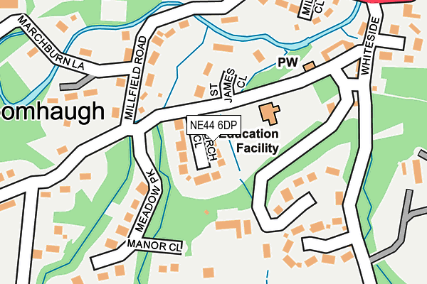 NE44 6DP map - OS OpenMap – Local (Ordnance Survey) NE44 6DP map - OS OpenMap – Local (Ordnance Survey)