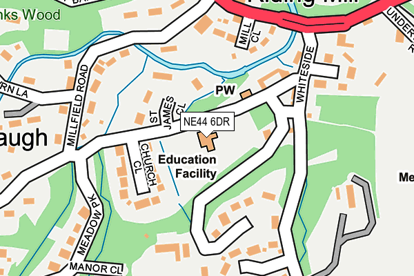 NE44 6DR map - OS OpenMap – Local (Ordnance Survey) NE44 6DR map - OS OpenMap – Local (Ordnance Survey)