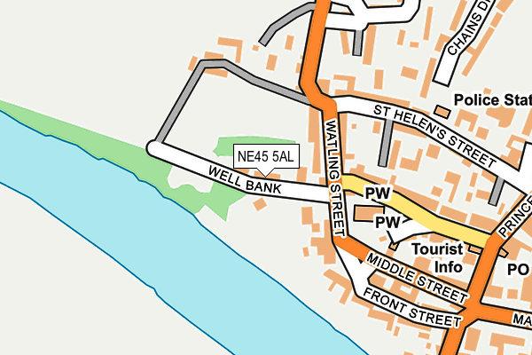 NE45 5AL map - OS OpenMap – Local (Ordnance Survey) NE45 5AL map - OS OpenMap – Local (Ordnance Survey)