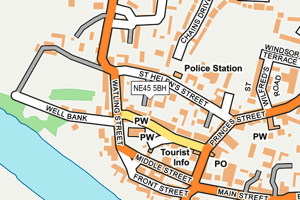 NE45 5BH map - OS OpenMap – Local (Ordnance Survey) NE45 5BH map - OS OpenMap – Local (Ordnance Survey)