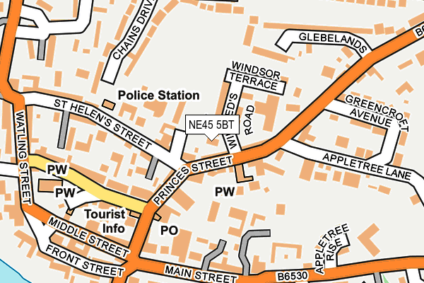 NE45 5BT map - OS OpenMap – Local (Ordnance Survey) NE45 5BT map - OS OpenMap – Local (Ordnance Survey)