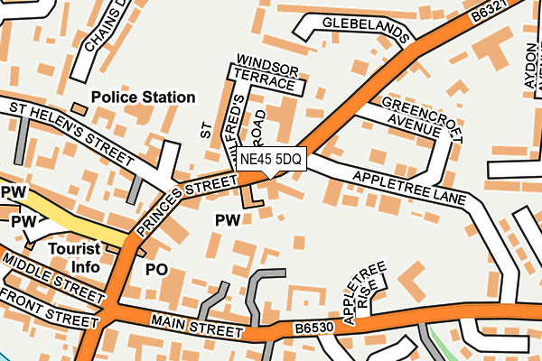 NE45 5DQ map - OS OpenMap – Local (Ordnance Survey) NE45 5DQ map - OS OpenMap – Local (Ordnance Survey)