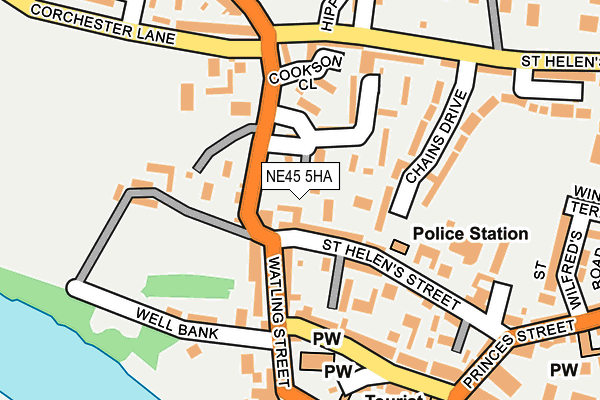 NE45 5HA map - OS OpenMap – Local (Ordnance Survey) NE45 5HA map - OS OpenMap – Local (Ordnance Survey)