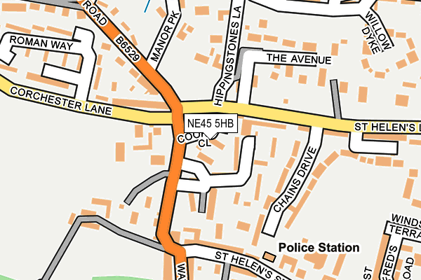 NE45 5HB map - OS OpenMap – Local (Ordnance Survey) NE45 5HB map - OS OpenMap – Local (Ordnance Survey)
