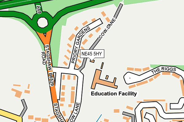 NE45 5HY map - OS OpenMap – Local (Ordnance Survey) NE45 5HY map - OS OpenMap – Local (Ordnance Survey)